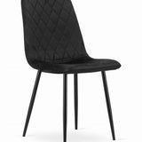 Esszimmerstuhl Wohnzimmerstuhl Stuhl mit Velours-Sitz mit schwarzen Metallbeinen, ergonomisch, ideal für Wohnzimmer, Büro, Schlafzimmer oder Esszimmer, maximale Belastung: 120 kg