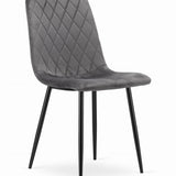 Esszimmerstuhl Wohnzimmerstuhl Stuhl mit Velours-Sitz mit schwarzen Metallbeinen, ergonomisch, ideal für Wohnzimmer, Büro, Schlafzimmer oder Esszimmer, maximale Belastung: 120 kg