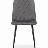 Esszimmerstuhl Wohnzimmerstuhl Stuhl mit Velours-Sitz mit schwarzen Metallbeinen, ergonomisch, ideal für Wohnzimmer, Büro, Schlafzimmer oder Esszimmer, maximale Belastung: 120 kg
