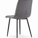 Esszimmerstuhl Wohnzimmerstuhl Stuhl mit Velours-Sitz mit schwarzen Metallbeinen, ergonomisch, ideal für Wohnzimmer, Büro, Schlafzimmer oder Esszimmer, maximale Belastung: 120 kg