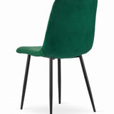 Esszimmerstuhl Wohnzimmerstuhl Stuhl mit Velours-Sitz mit schwarzen Metallbeinen, ergonomisch, ideal für Wohnzimmer, Büro, Schlafzimmer oder Esszimmer, maximale Belastung: 120 kg