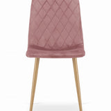 Esszimmerstuhl Wohnzimmerstuhl Stuhl mit Velours-Sitz mit schwarzen Metallbeinen, ergonomisch, ideal für Wohnzimmer, Büro, Schlafzimmer oder Esszimmer, maximale Belastung: 120 kg