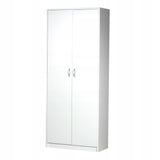 Armoire armoire polyvalente avec amortisseur de porte SOFT CLOSE (en option) blanc 74 cm largeur 180 cm hauteur avec quatre ou six étagères, classeur organisateur d'armoire domestique en bois MDF