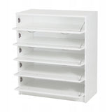 Schuhschrank in weiß mit fünf Fächern, Flur, Schlafzimmer, Schuhregal, Schuh Schrank schmal 85x74x35cm (HxBxT)