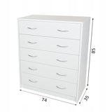 Schuhschrank in weiß mit fünf Fächern, Flur, Schlafzimmer, Schuhregal, Schuh Schrank schmal 85x74x35cm (HxBxT)
