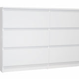 Kommode weiß mit sechs Schubladen, Schlafzimmer Flur, Schrank, Sideboard, Highboard, Breite 100 oder 120 cm Höhe 77cm
