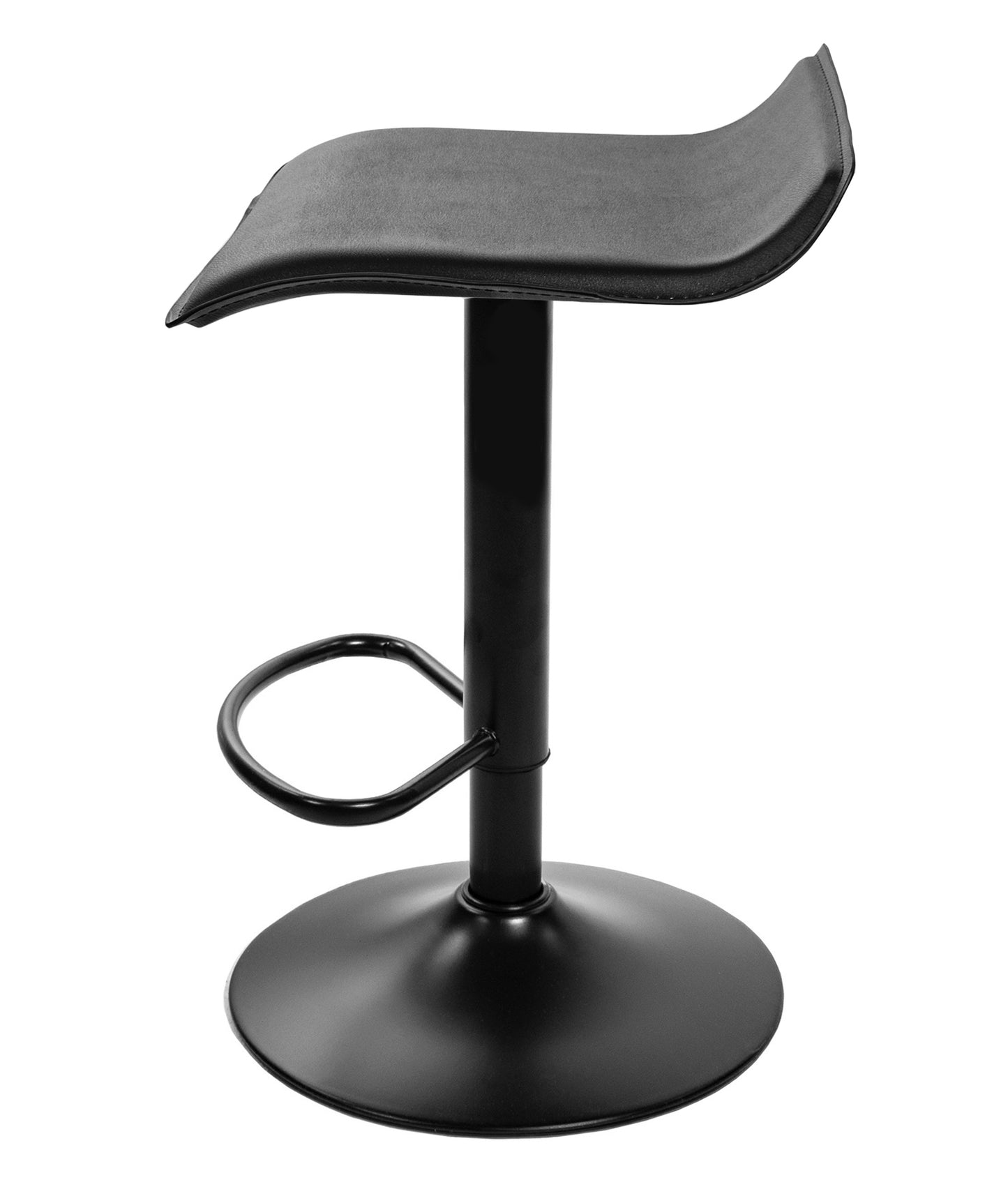 Tabouret de bar chaise de bar avec revêtement en simili cuir en noir | Chaise de bar réglable en hauteur, rotative et chargeable jusqu'à 120 kg