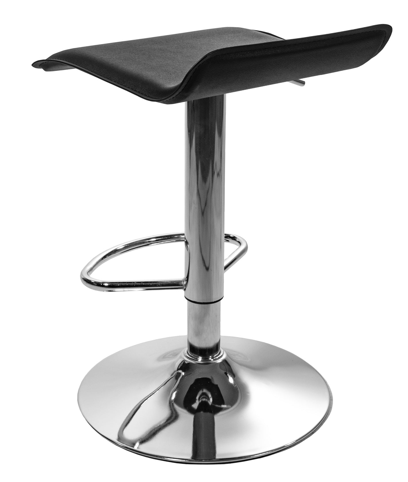 Tabouret de bar chaise de bar avec revêtement en simili cuir en noir | Chaise de bar réglable en hauteur, rotative et chargeable jusqu'à 120 kg