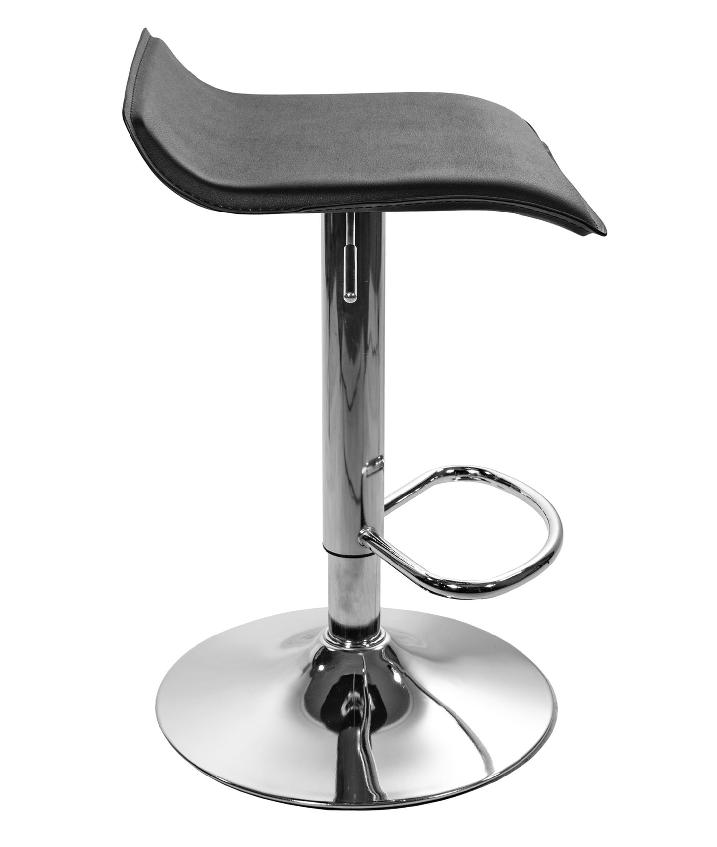 Tabouret de bar chaise de bar avec revêtement en simili cuir en noir | Chaise de bar réglable en hauteur, rotative et chargeable jusqu'à 120 kg