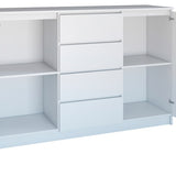 Kommode mit 3 oder 4 Schubladen und 2 Türen schmal in weiß, Highboard Sideboard Mehrzweckschrank Schrank Schlafzimmer