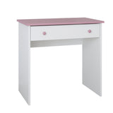 Bureau, bureau pour enfants d'une hauteur de travail de 79 cm et d'un tiroir en blanc, bleu, rose ou naturel Fabriqué en Europe