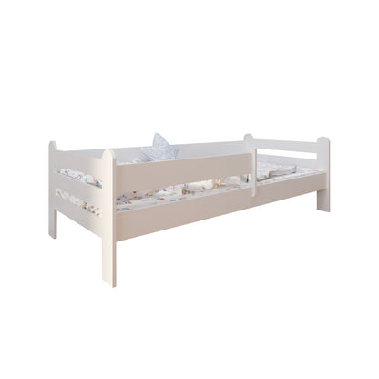 Kinderbett 80x160 | 80x180 | 90x200 cm mit Matratze, Rausfallschutz, & Lattenrost in weiß Mädchen Jungen Bett Jugendbett