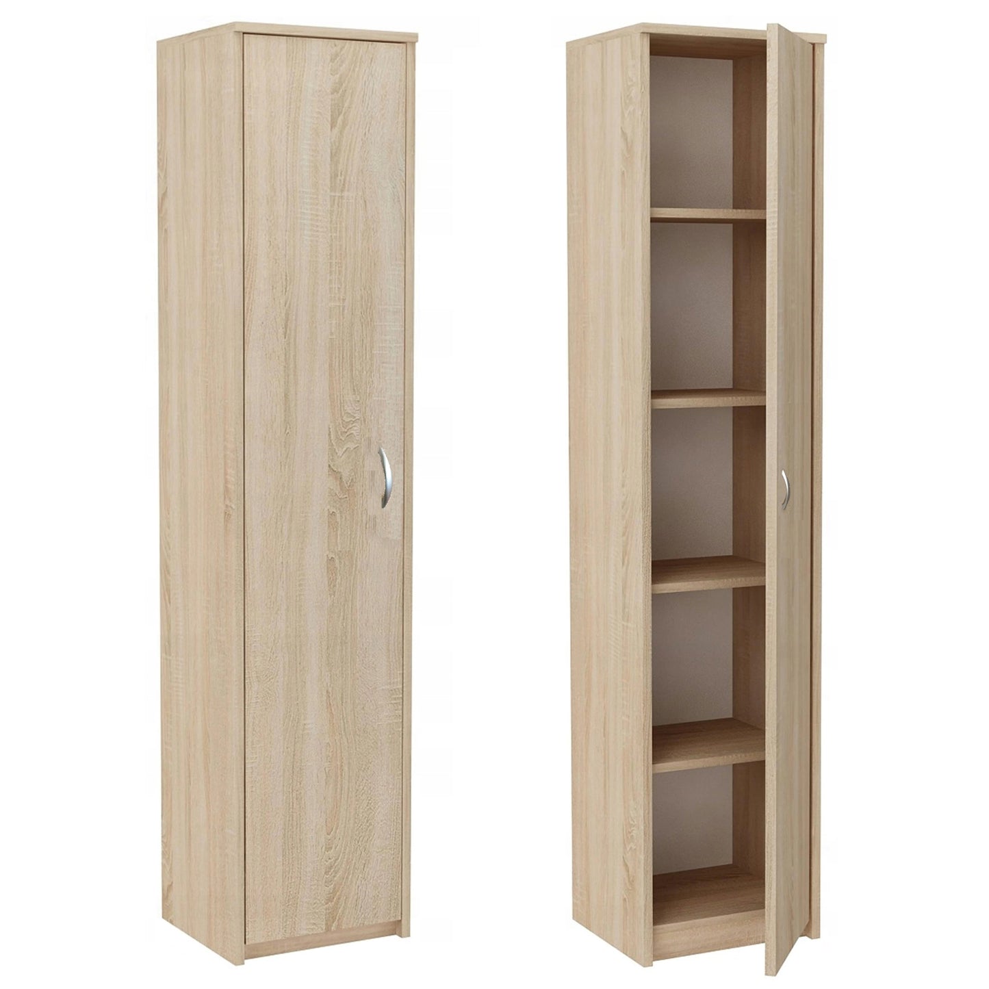 Armoire polyvalente, 40 cm de largeur et 180 cm de hauteur avec quatre étagères, armoire de rangement étroite en bois MDF